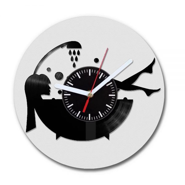 Zegar z płyty winylowej Łazienka