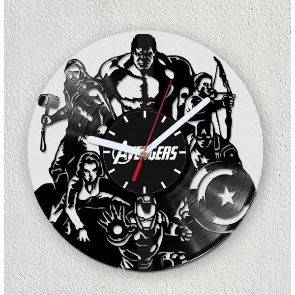 Avengers, film, Marvel, komiks. Zegar z winylowej